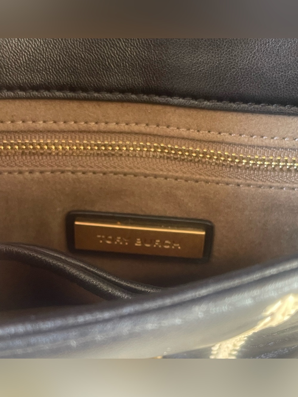 NWT Tory Burch Kira Whipstitch Leather Stripe Chain Shoulder Bag 🖤✨ - Picture 7 of 7